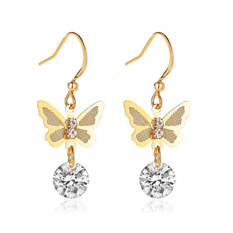 Zircon Temperament Fashion Short Earrings