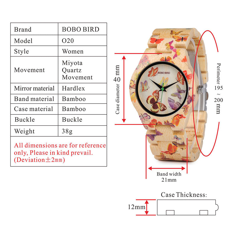 Butterfly Print Women Watches